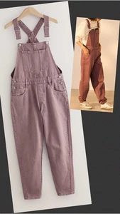 Ex Next Ladies Mauve Purple 100% Cotton Denim Dungarees Sizes 6-20 - Picture 1 of 5