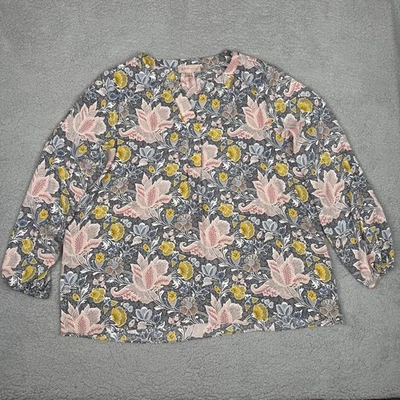 Philosophy Republic Ropa Camisa Mujer XL Gris Rayón Floral Cuello Dividido Boho Foto 1 de 4