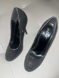 Glitzer Strass Pumps High Heels 36 Schwarz Damen Gebraucht - Bild 1 von 6