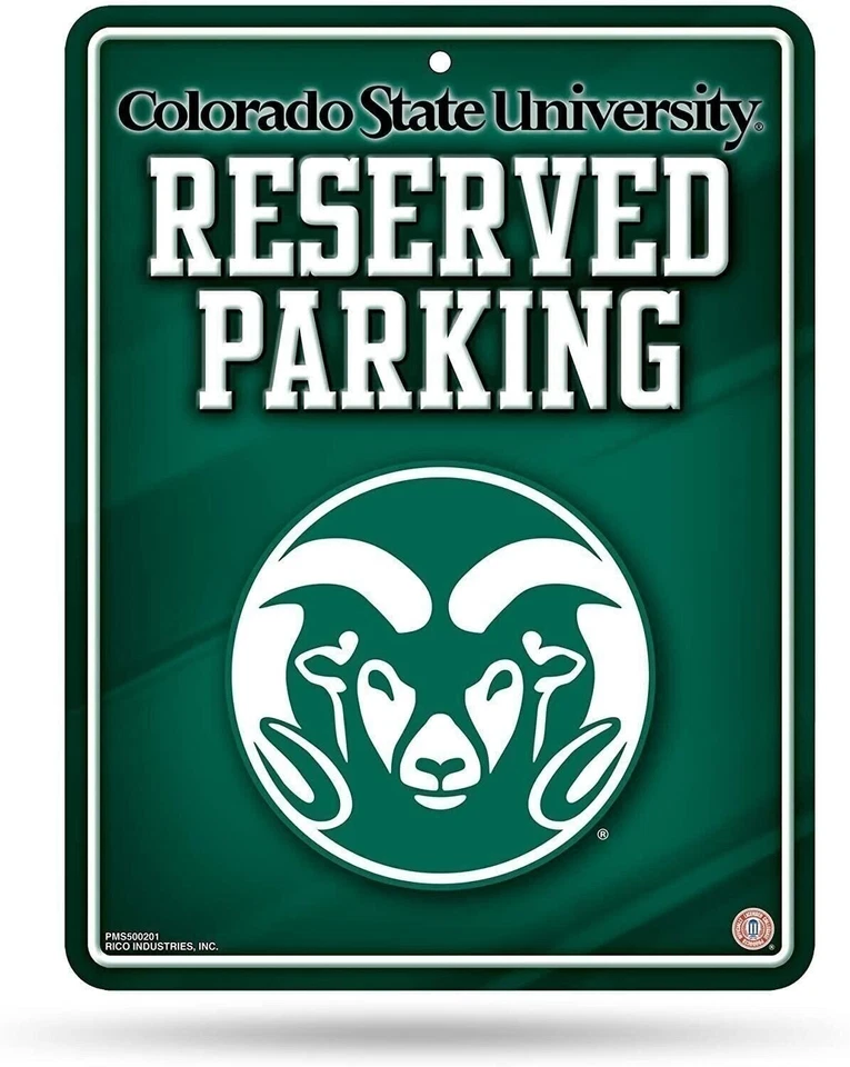 Colorado State University Rams Metal Wall Parking Sign, 8.5x11 Inch, Primary... - Image 1 of 1