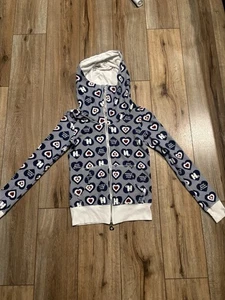 Harajuku Lovers Heart Print Hoodie Zip-Up Jacket - Picture 1 of 11