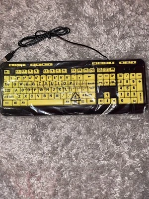 ADESSO AKB-132UY EasyTouch 132 Luminous Large-Print Desktop Keyboard NWOB - Image 1 of 4