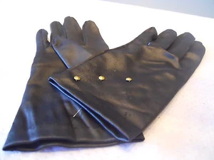 Vintage 1970s Black Studded Winter Driving Gloves Mod Vegan Punk Disco Ladies - Picture 1 of 7