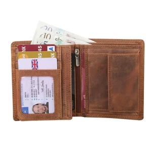 STARHIDE Mens RFID Blocking Distressed Hunter Leather Coin Pocket Wallet 1070 - Picture 1 of 8