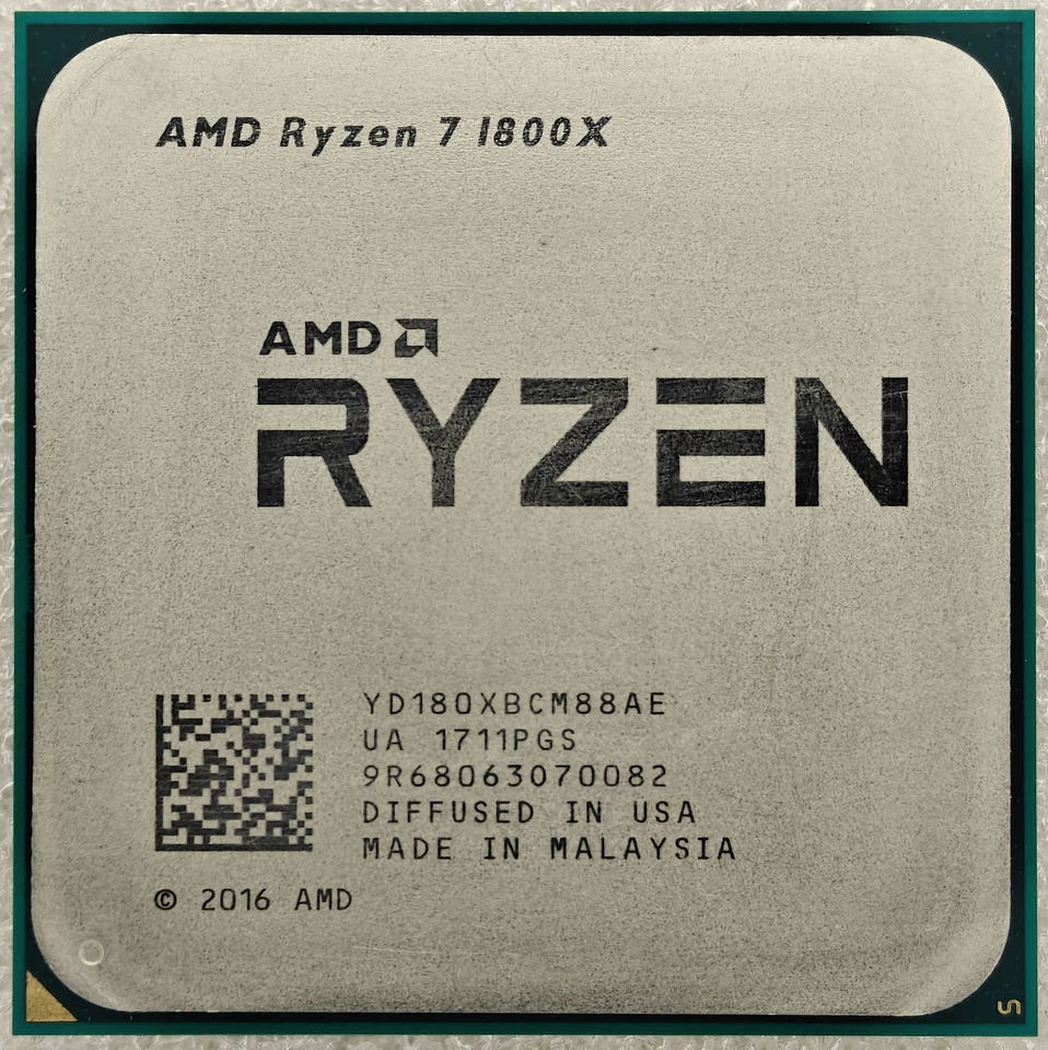 AMD Ryzen 7 1800X Octa Core ''Summit Ridge'' Processor 3.6-4.0 GHz, AM4, 95W CPU - Image 1 of 2