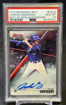 Jordan Groshans 2018 Bowman's Best of 2018 Autographs PSA 10 GEM MINT Blue Jays - Image 1 of 2