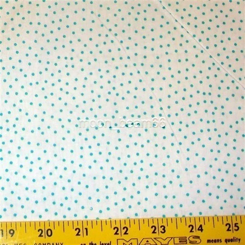 BTY Cute baby Cotton fabric - Small AQUA dots on white By The Yard - Image 1 of 1