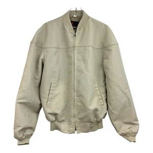 Vintage American Jac Jacke Beige Mantel Herren L Lang Reißverschluss Taillenlang Khaki A42 - Bild 1 von 6