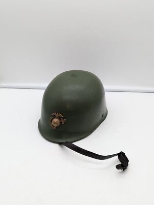 Vintage Green Plastic Military Helmet Youth Halloween Costume Cosplay Broken - Image 1 of 4