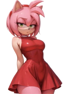 Amy Rose Sonic Waifu Weatherproof Anime Sticker 6" Car Decal - Picture 1 of 1