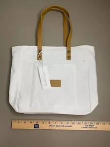 Acogedor Bolso de Almacenamiento Tierra Bolso de Mano de Lona Blanco Correa para el Hombro - Imagen 1 de 5