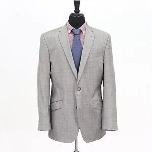 Ted Baker 44L Gray Sport Coat Blazer Jacket Solid 2B Wool - Picture 1 of 11