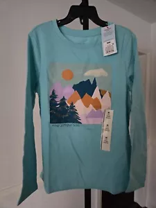 Girl's Cat And Jack Medium (8/10) Turquoise Long Sleeve Shirt. New With Tags - Picture 1 of 2