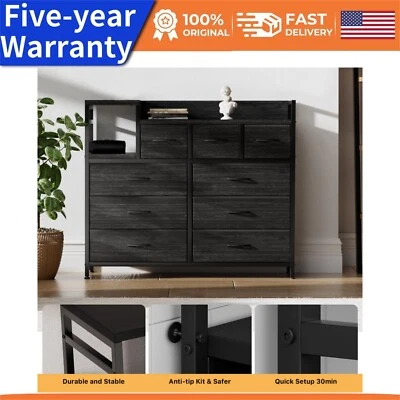 Cómoda Soporte TV con Toma de corriente Soporte para TV con Estación de carga Cómoda de 9 cajones Foto 1 de 4