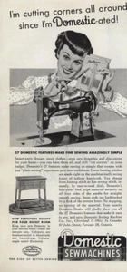 1949 Domestic Sewmachines: Cutting Corners All Around Vintage Print Ad - Picture 1 of 1