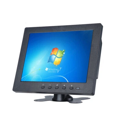 Portable 8'' TFT LCD Screen CCTV Monitor AV/VGA/HDMI/BNC USB Multimedia Display - Image 1 of 4