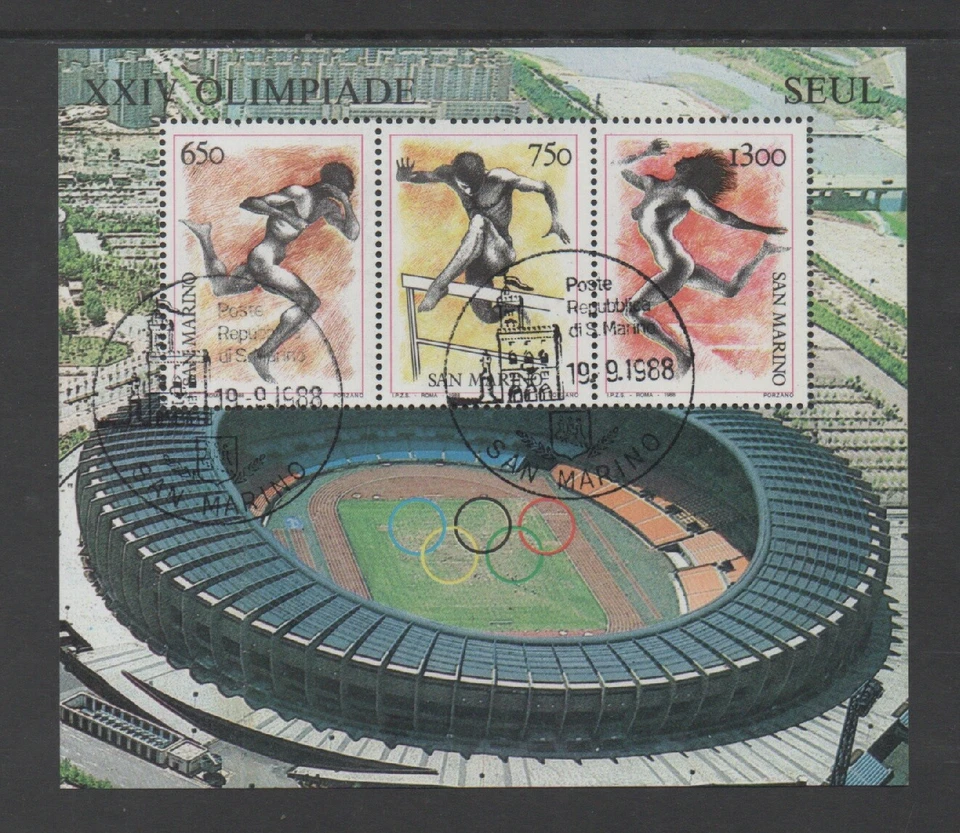 SAN MARINO 1988 OLYMPIC GAMES, SEOUL M/SHEET STAMPED FIRST DAY OF ISSUE  - Image 1 of 1