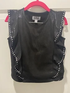 NWT Mia New York 2pc Black & Silver Tank Skirt  Girls Youth Girls - Picture 1 of 7