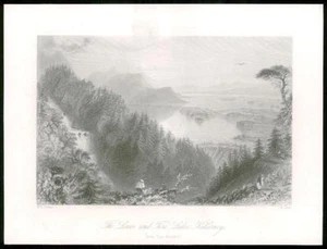 IRLANDA 1840 - IMPRESIÓN ANTIGUA Vista de LOS LAGOS TURCOS BAJOS Y TORCOS KILLARNEY (155) - Imagen 1 de 1