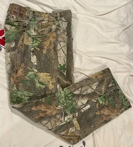 VTG Wrangler 44x32 Realtree Hardwoods Camo Double Knee Hunting Jean Pants 97GR1 - Picture 1 of 11
