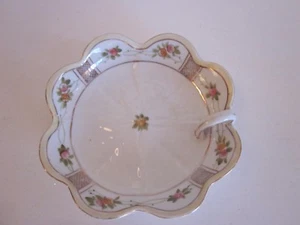 Nippon handbemalte Schale mit gewelltem Rand und Henkel - Bild 1 von 4