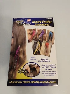Snap-on Feathers Instant Feather Hair Extensions 5 Pack / Colors Festival Boho - Picture 1 of 3