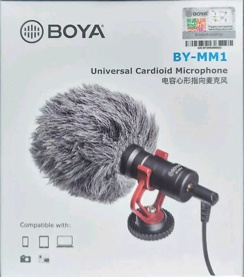 BOYA BY-MM1 UNIVERSAL Cardioid Shotgun Microphone DSLR Nikon Canon Smart Phones! - Image 1 of 4