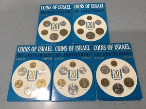 5 SETS  of 6 Coins of Israel 1948- 1968 Jerusalem 20TH ANNIVERSARY NOS FREE SH - Picture 1 of 6