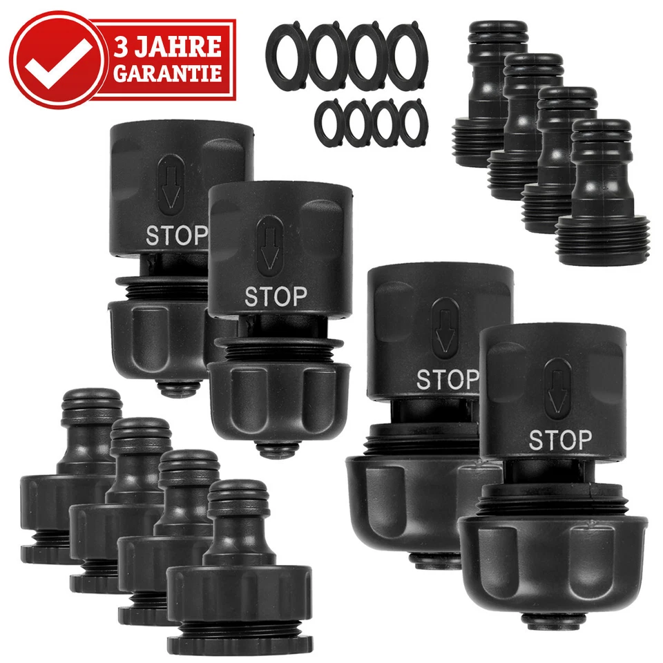 WALTER Gartenschlauch Adapter Set 20-tlg, Schlauchanschluss, Kupplung - Bild 1 von 4