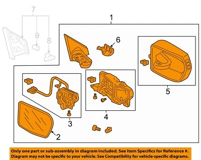 HONDA OEM 10-11 CR-V Door Side Rear View-Mirror Assy Left 76250SWAA23ZE - Image 1 of 2