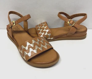 SANDALIAS MUJER MIZ MOOZ CIERRE TOBILLO BRANDY/ORO 37EU/7US # A-101 - Imagen 1 de 3