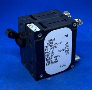 AIRPAX IEG66-31564-20-V, 20AMP 250V CIRCUIT BREAKER - Picture 1 of 2