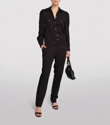 Mono Isabel Marant verde azulado negro perla camisa occidental a presión manga larga 38 nuevo con etiquetas Foto 1 de 4