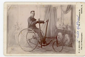 PHOTO CABINET Keller TIFFIN, vélo ancien trike voiture ancienne - Imagen 1 de 2