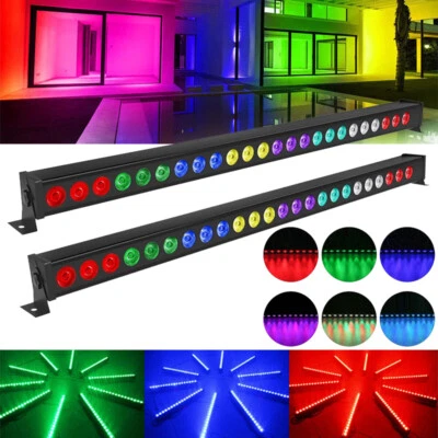 2PCS 24*4W RGB LED Bühnenbeleuchtung Wall Washer Licht Bar DMX Disco Party Show - Bild 1 von 4