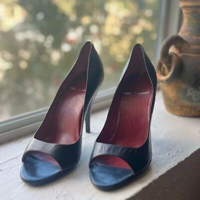 PIERRE HARDY LEATHER PUMP SHOE BLACK 36.5 OPEN TOE WOMENS - Image 1 of 4