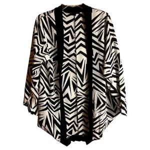 𝅺kardashian Kollection black and white long cardigan XS Geometric Print (a) - Picture 1 of 5