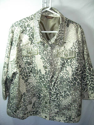 CHAQUETA MUJER BEIGE OLIVA NEGRO MARRÓN MÚLTIPLES BOTONES CASUAL CARRERA TALLA 1X 52" Foto 1 de 4