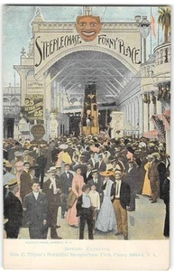 Tilyou's Steeplechase CONEY ISLAND, NY Bowery Funny Place 1910s Antique Postcard - Picture 1 of 2