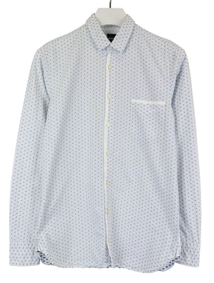 Hugo Boss Magneton Slim Fit Shirt Men Small White Polka Dot Long Sleeve - Image 1 of 4
