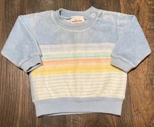 Vtg HealthTex Velour Pastel Sweatshirt USA made Unisex Retro Size 3-6 Months - Picture 1 of 7