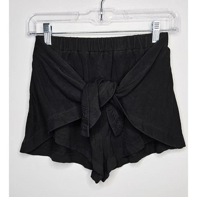Pantalones Cortos Lovers And Friends Para Mujer XS Negro Alarico Corbata Frontal Fluido Tejido Elástico Foto 1 de 4
