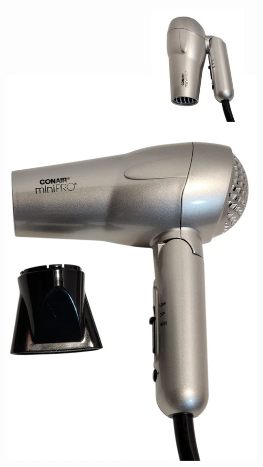 Secador de pelo de viaje Conair miniPRO turmalina cerámica mango plegable doble voltaje Foto 1 de 3