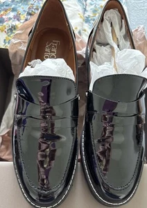 Franco Sarto Womens Sz 9 Shoes Black Cassandra Penny Loafers Patent Leather - Picture 1 of 15