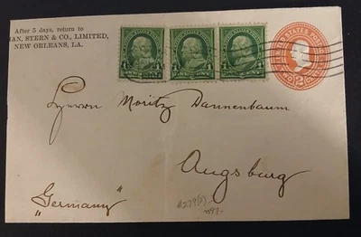 U.S. Stamp Cover,  Scott #279, Franklin,  (1898) Watermark USPS Double line - Image 1 of 4