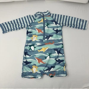 UV Skinz UPF 50 Baby Jungen Einteiler Sonne & Badeanzug/Rash Guard Größe 6/12m - Bild 1 von 3