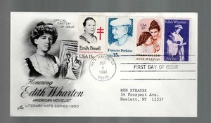 US Scott #1832, First Day Cover 9/5/80 New Haven COMBO Edith Wharton - Picture 1 of 1