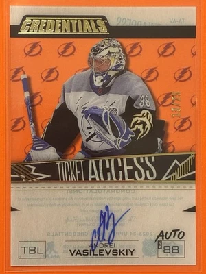 2024-25 Upper Deck Credentials 2023-24 Update Andrei Vasilevskiy Auto /25 #TA-AV - Image 1 of 2