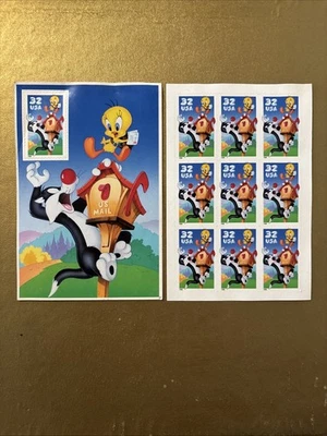 U.S. PANE OF 10 SCOTT#3204 32ct 1998 SYLVESTER & TWEETY Collectible Stamps - Image 1 of 4