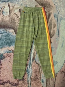 AVIATOR NATION Jogginghose grün Camouflage Neon 4 Streifen Lounge lässig bequem Größe XS - Bild 1 von 5
